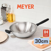 WOK Pans - Meyer - stainless-steel, bestselling, bigsale, Meyer - Luna, payday, Special Sale - MEYER LUNA กระทะสแตนเลสทรงลึก ขนาด 30 ซม. WOK PAN | PotsandPans